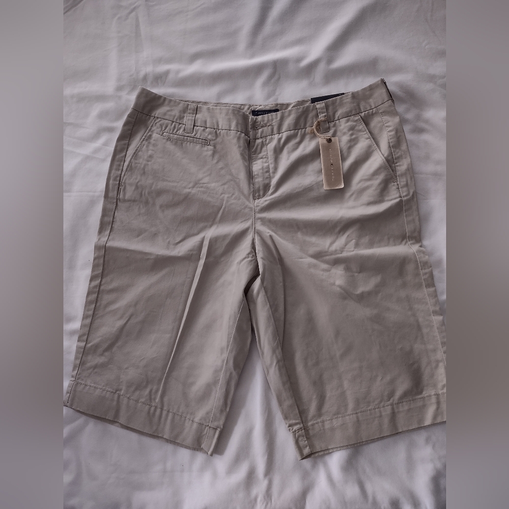NEW! Size 14, Tommy Hilfiger Tan Flat Front WOMEN'S Shorts